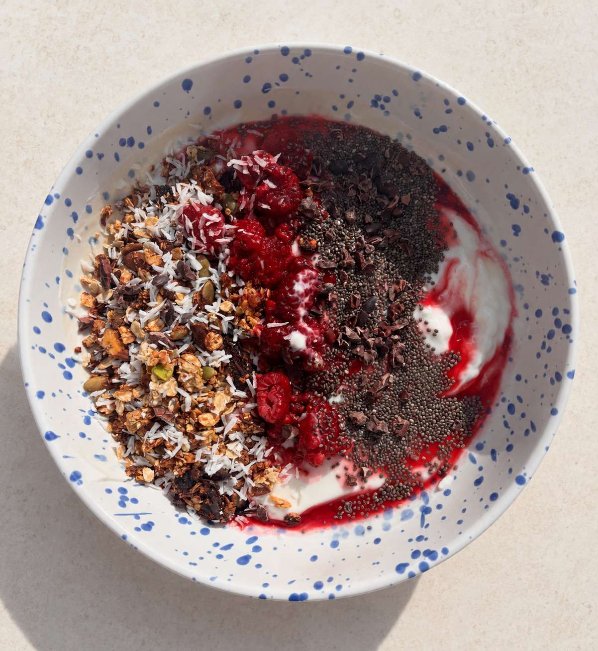 Hot Mess: Raspberry & Pistachio Granola Yoghurt Bowl