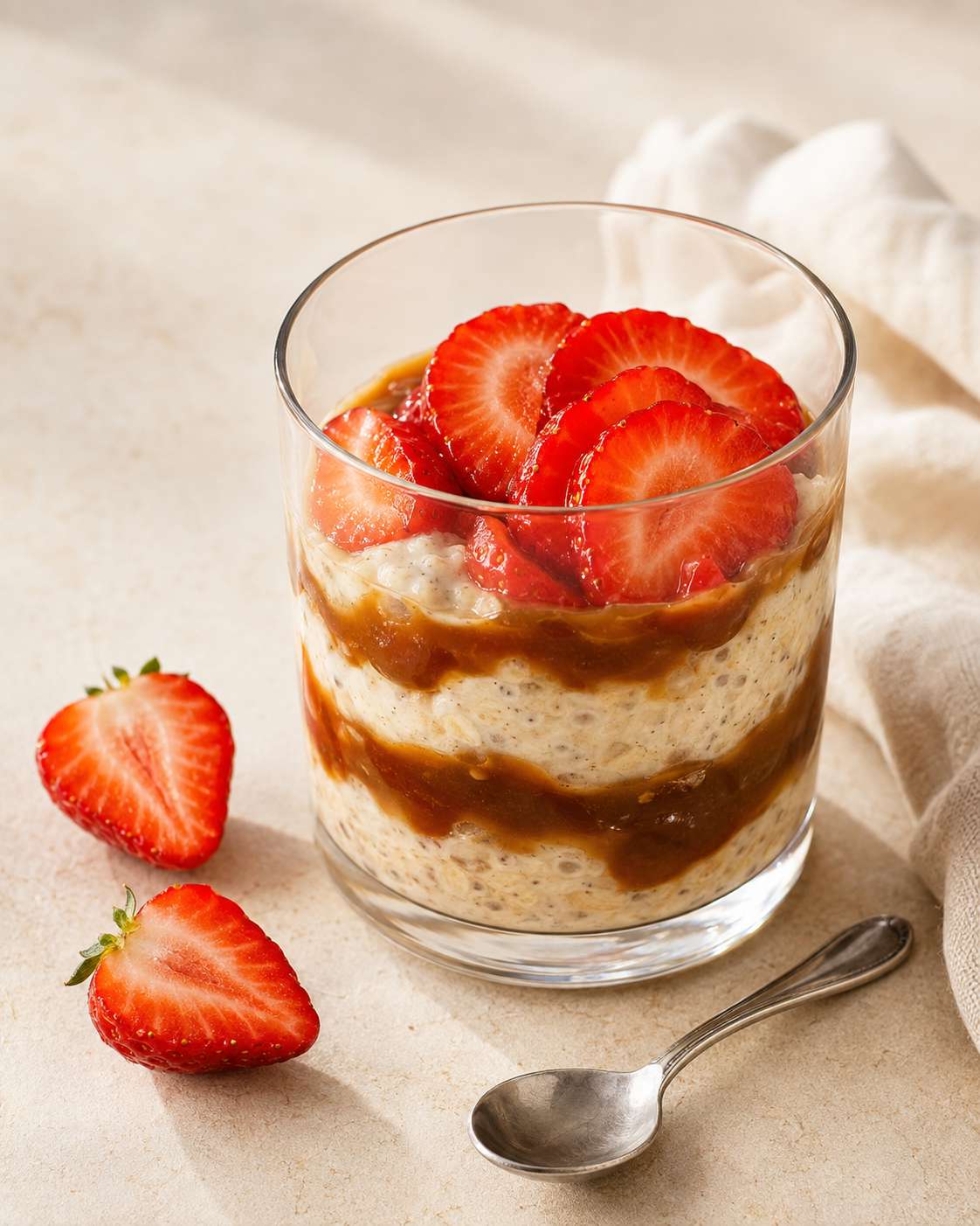 Berry Messy: Strawberry Caramel Overnight Oats