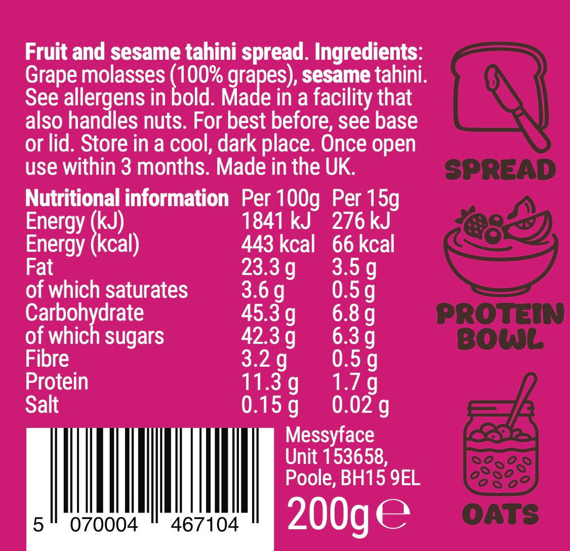 Messyface Fruit & Sesame Spread 200g